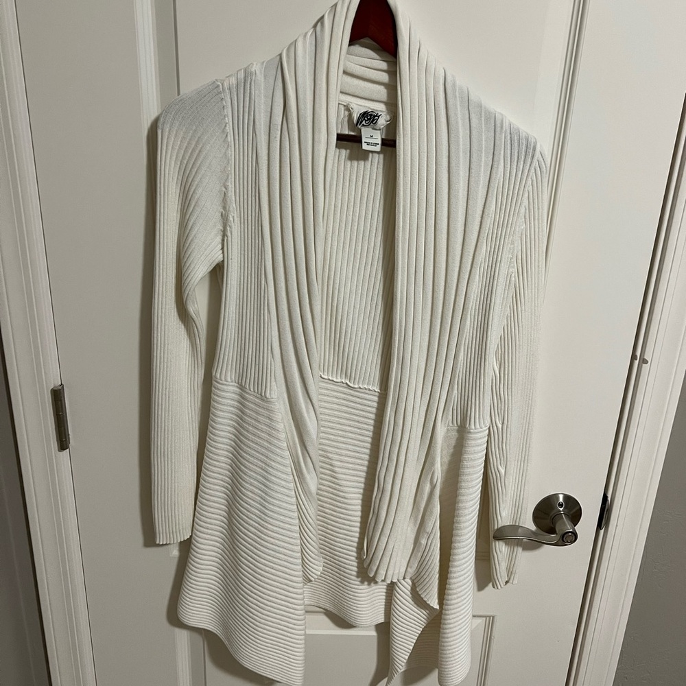 WHBM Cream Ribbed Sweater